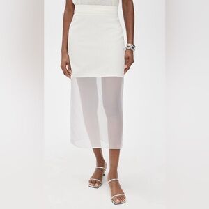 NWT Pixie Market Midi Skirt With Mesh Sheer Bottoms